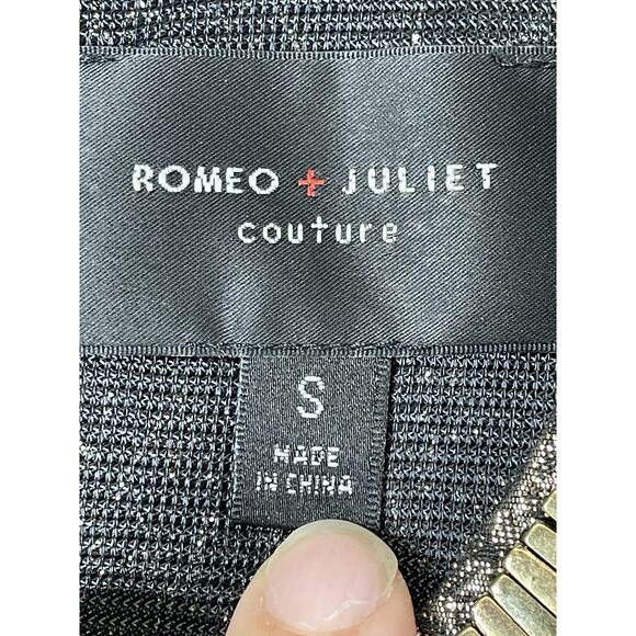 Romeo + Juliet Couture Dress Womens Small Black Gold Metallic Fit & Flare Party - Picture 6 of 11